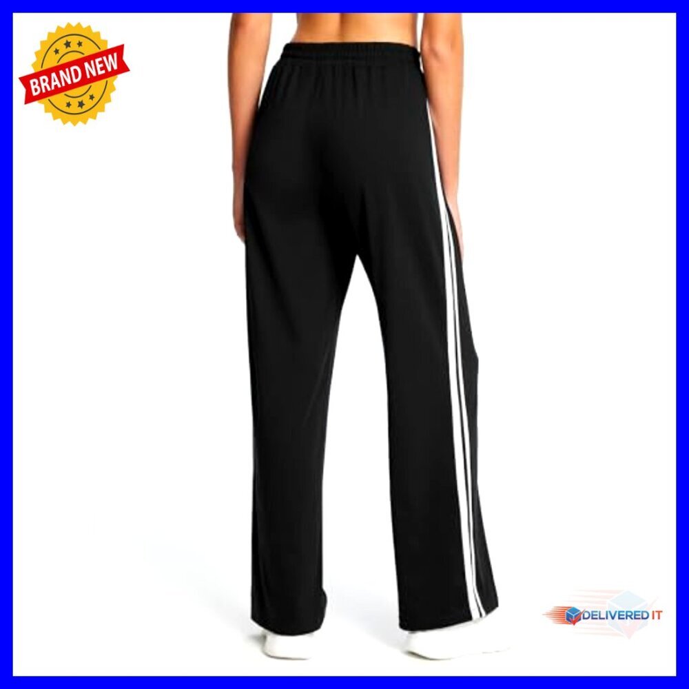 Women's Straight Leg Track Pants with Zipper Pockets, Athletic Running - Picture 2 of 7